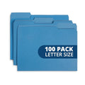 Modern File Folder, 1/3 Cut Tab, Letter Size, Blue, Essentials