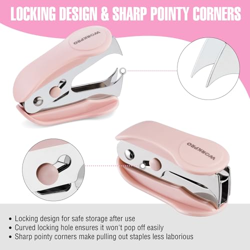 upgraded WORKPRO Mini Stapler with Staples, Pink Stapler Essentials