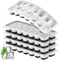Modern Ice Cube Tray 5 Pack, Stackable Silicone